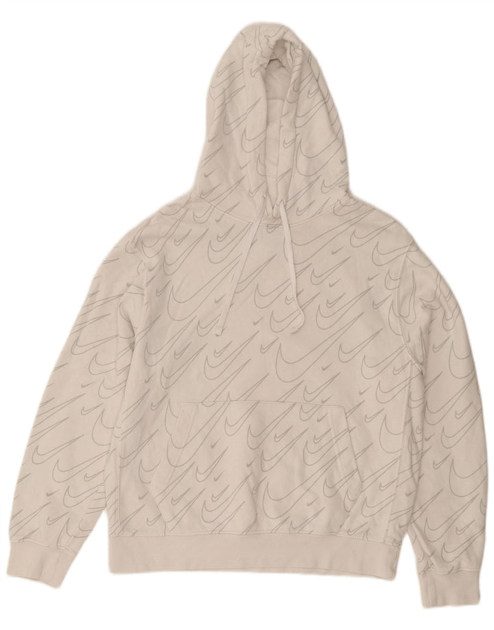 Nike Pull à capuche graphique en coton blanc cassé moyen pour homme