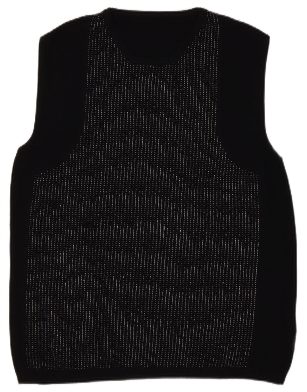 vintage Womens Vest Débardeur UK 14 Grand Noir