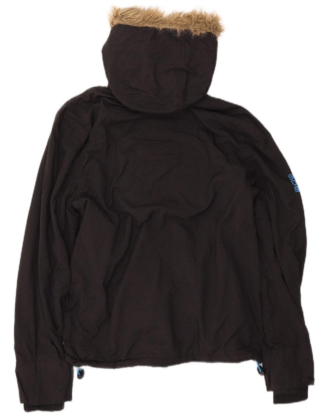 SUPERDRY Veste coupe-vent à capuche pour homme UK 38 Medium Noir