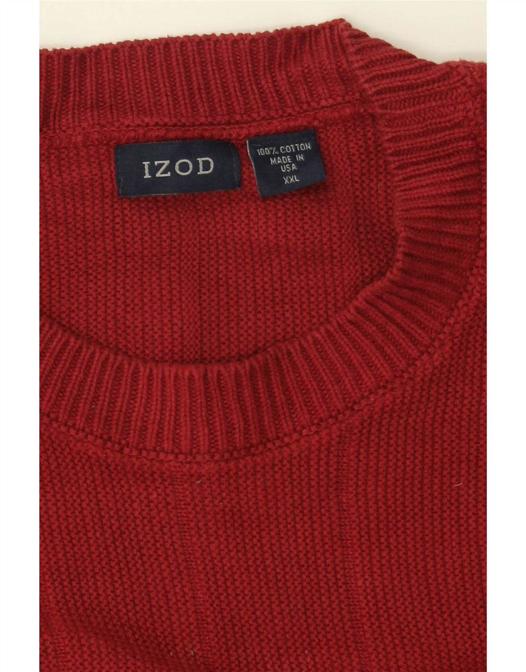 IZOD Mens Crew Neck Jumper Sweater 2XL Red Cotton Vintage Izod and Second-Hand Izod from Messina Hembry 