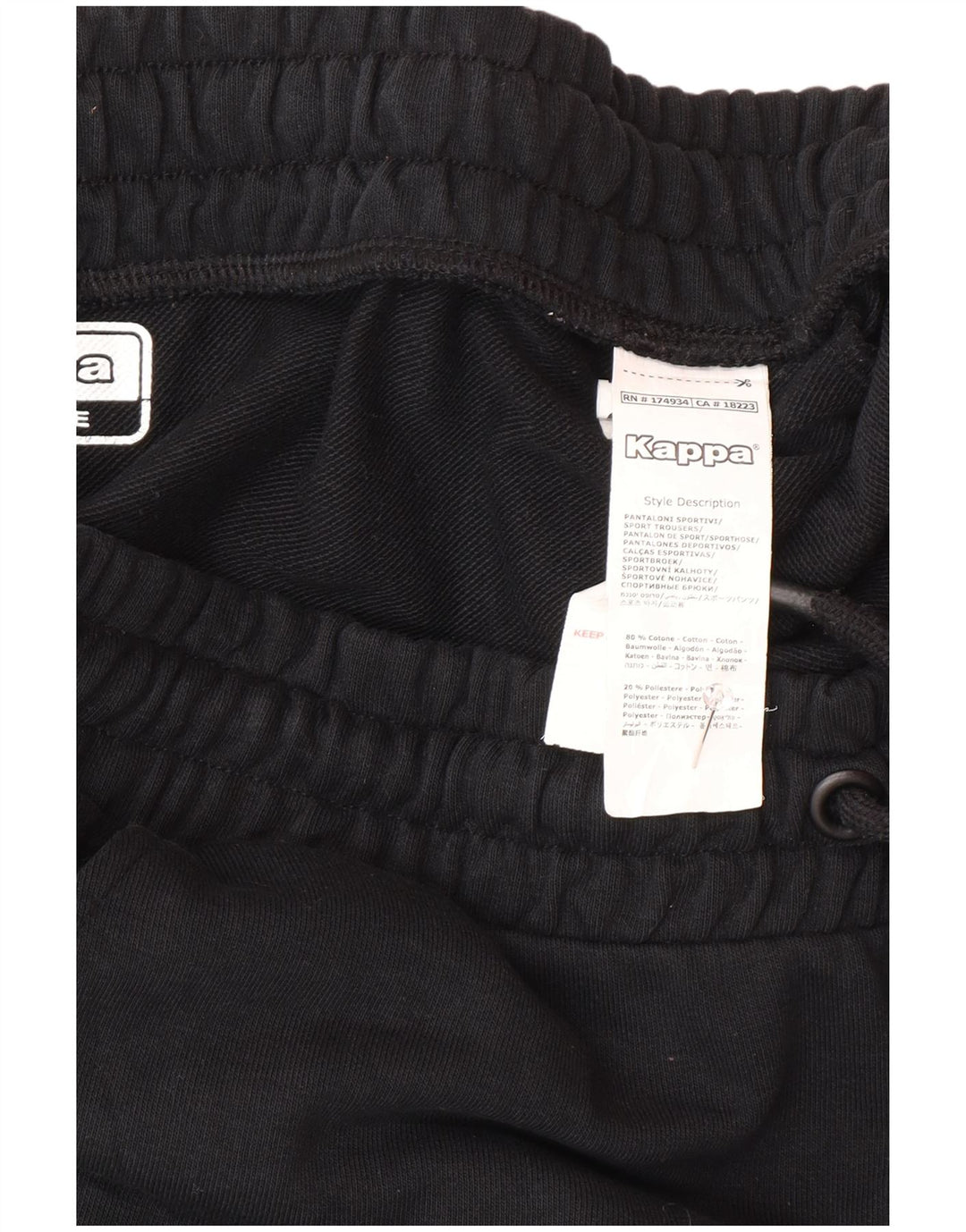 Kappa Pantalon de Survêtement Homme Joggers Large Noir Coton