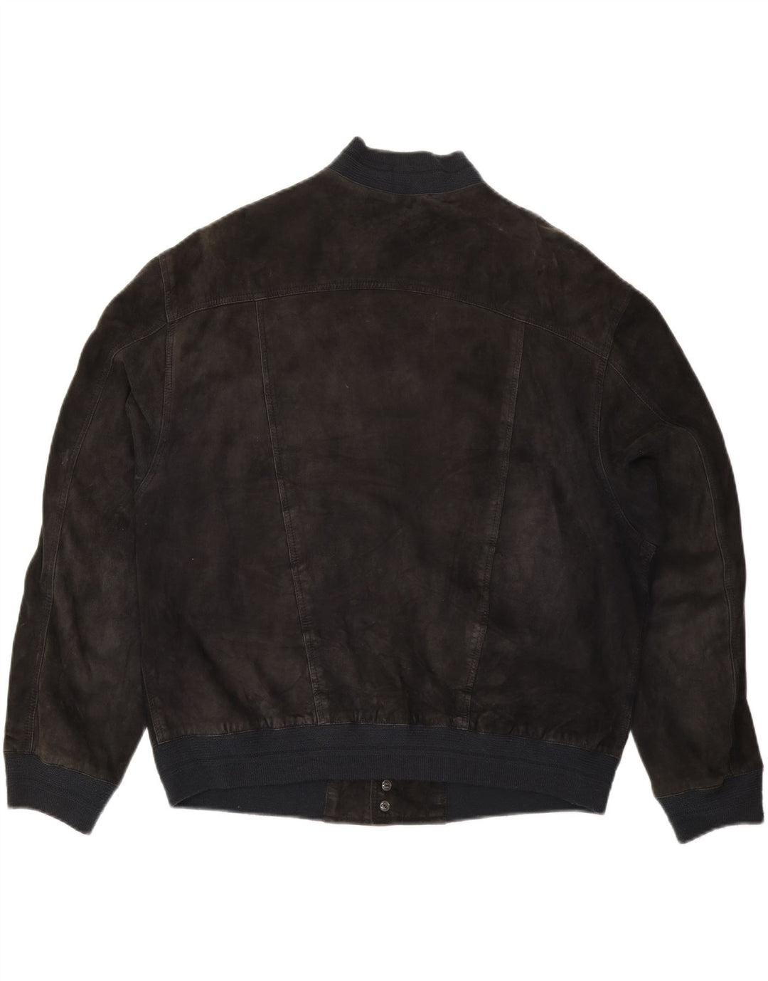 VINTAGE Veste Bomber En Daim Homme IT 54 2XL Cuir Noir