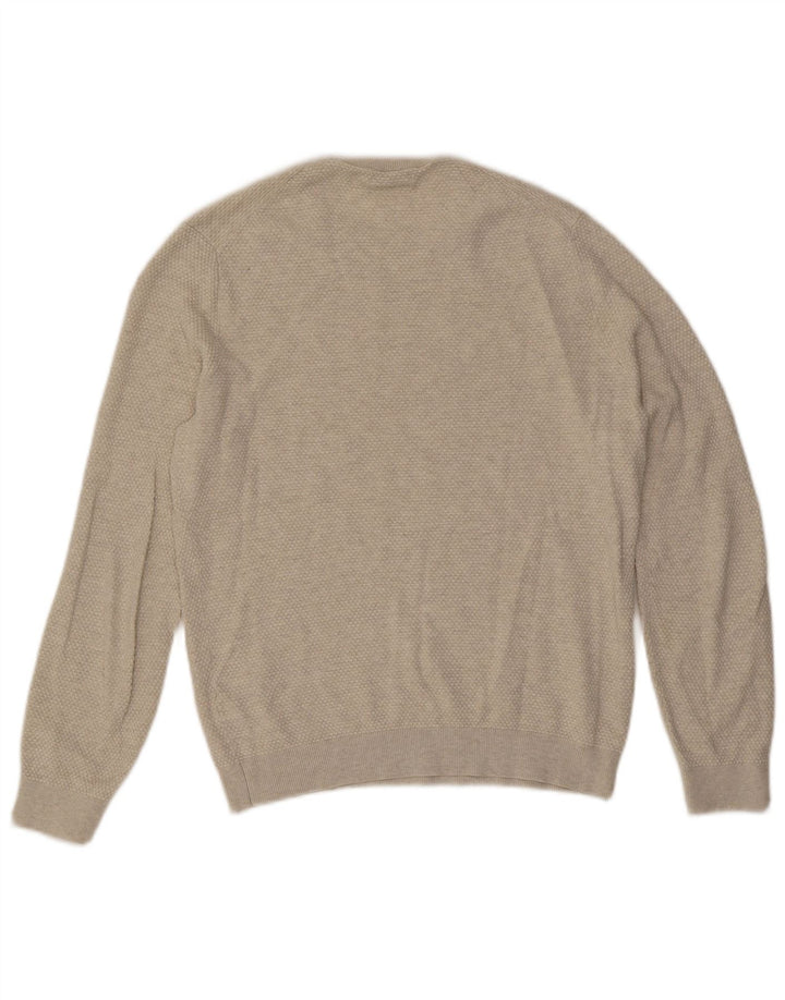 Massimo Dutti Pull col rond homme en coton beige moyen