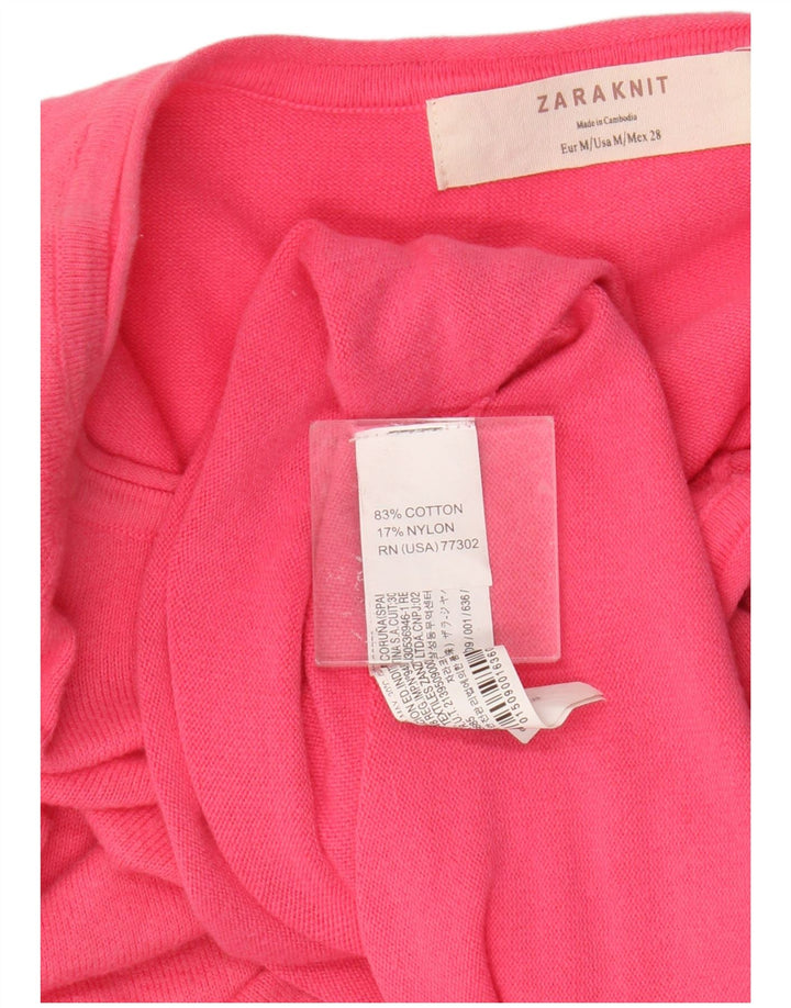 Zara Pull oversize à col bateau pour femme UK 14 Rose moyen