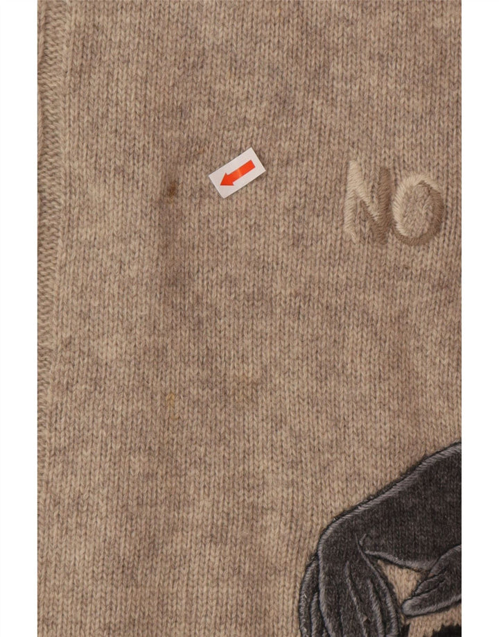 ICEBERG Pull Graphique Col Rond Homme Beige Moyen Animaux