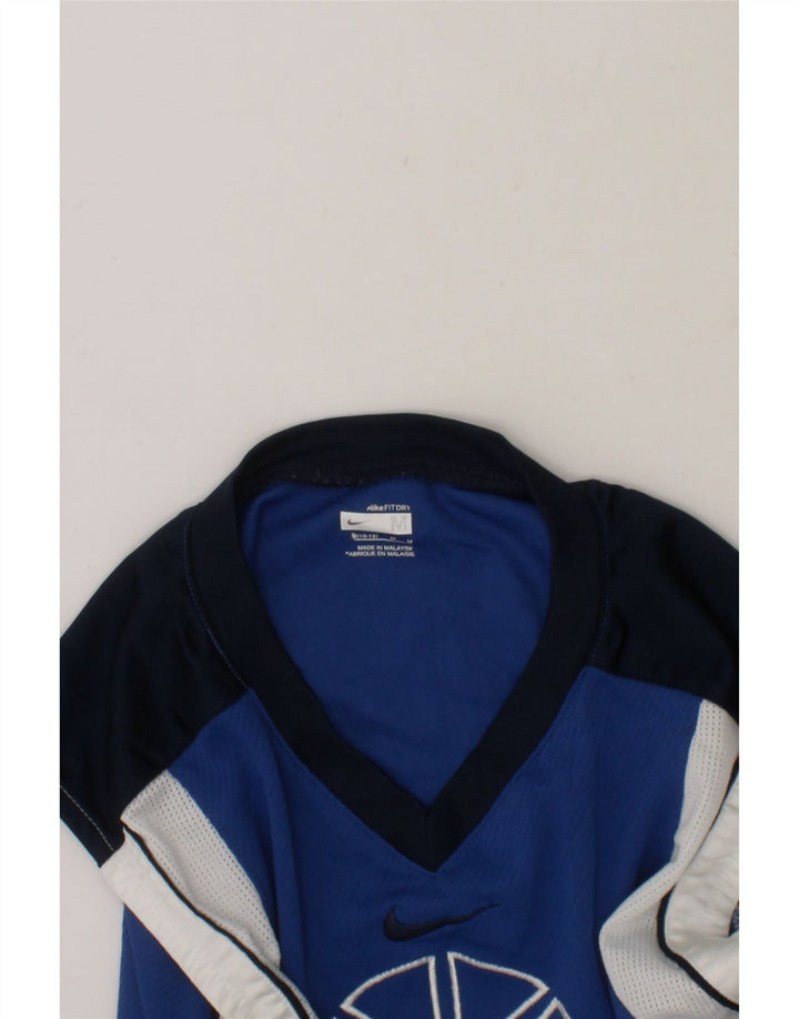 NIKE Boys Graphic Vest Top 10-11 Years Medium  Blue Colourblock Polyester Vintage Nike and Second-Hand Nike from Messina Hembry 