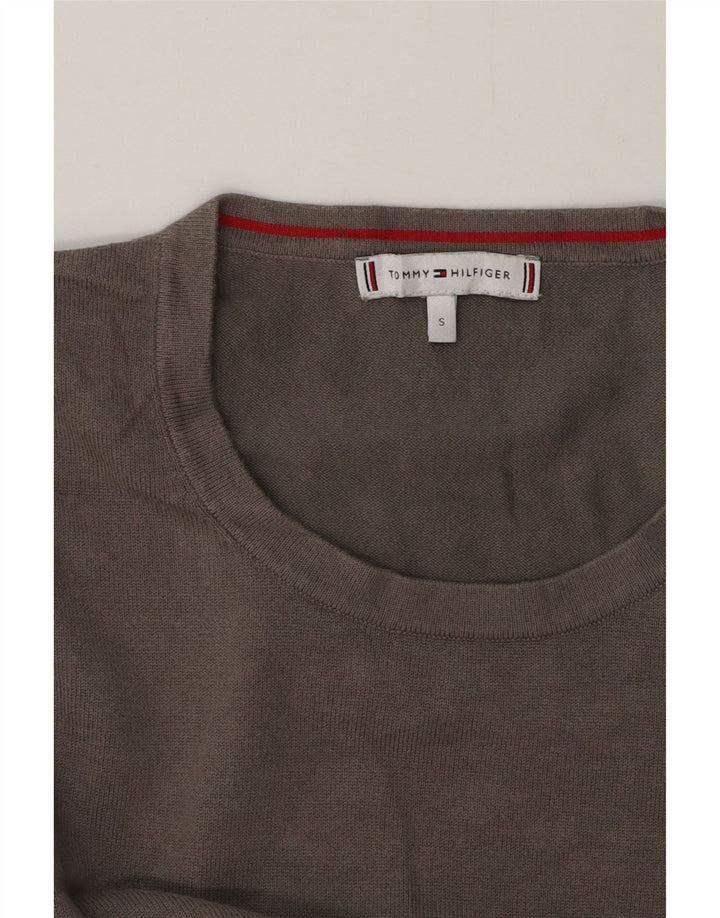 TOMMY HILFIGER Pull à col rond pour femme UK 10 Petit Gris