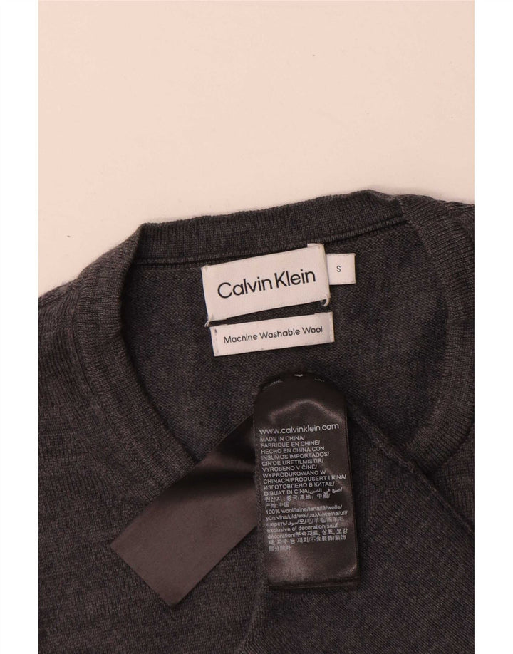 Calvin Klein Pull à col rond pour homme en laine gris petit