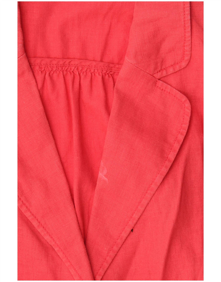 Marks & Spencer Veste blazer à manches 3/4 pour femme 1 bouton UK 18 XL Lin rouge