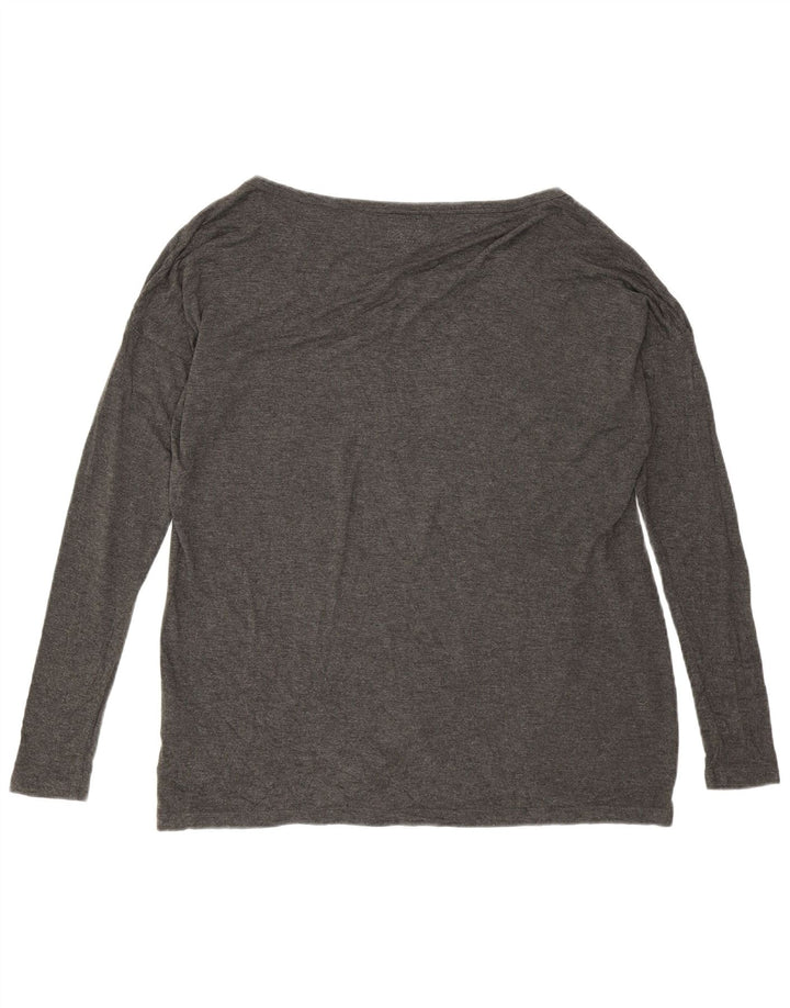 Gaudi Femme Haut Graphique Oversize Manches Longues UK 10 Petit Gris Viscose