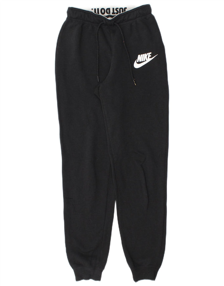 NIKE Pantalon de survêtement graphique pour femme Joggers UK 4 XS Coton noir