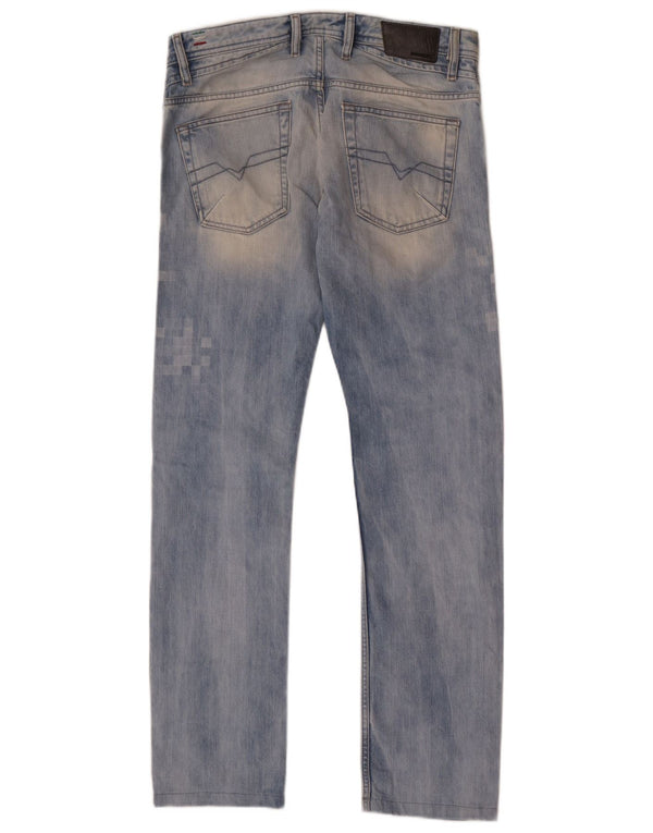 Diesel Homme Shioner Jean Skinny Slim Effet Déchiré W30 L32 Bleu Coton