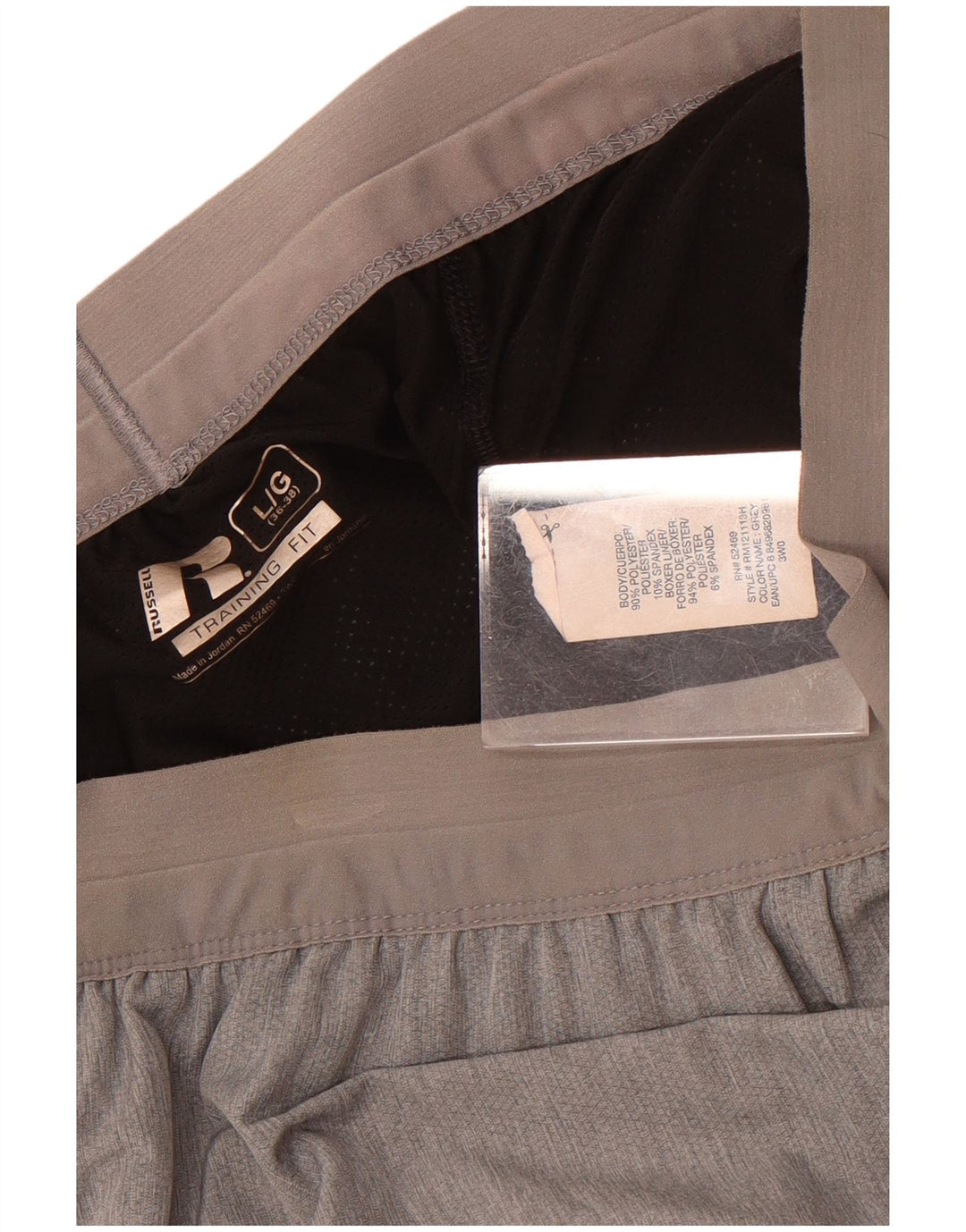 Russell Athletic Short de sport pour homme en polyester gris Taille L