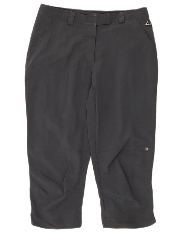 Adidas Pantalon Capri Femme UK 14 Large W32 L21 Gris Polyamide