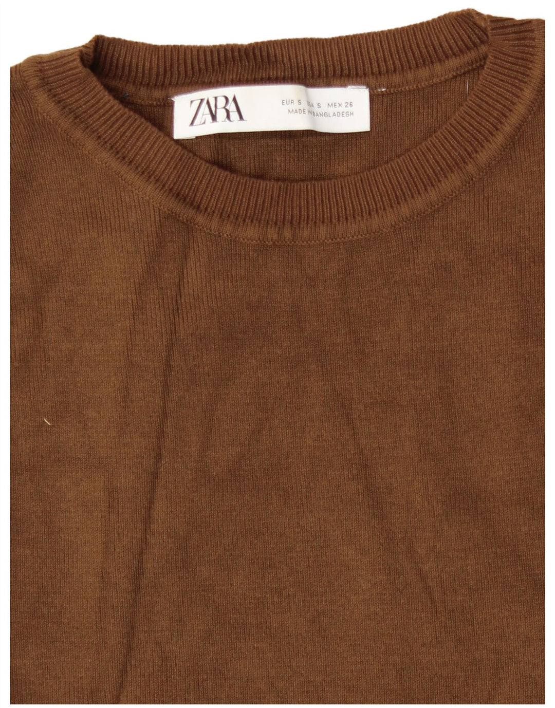 Zara Womens Crop Vest Débardeur UK 8 Petit Marron