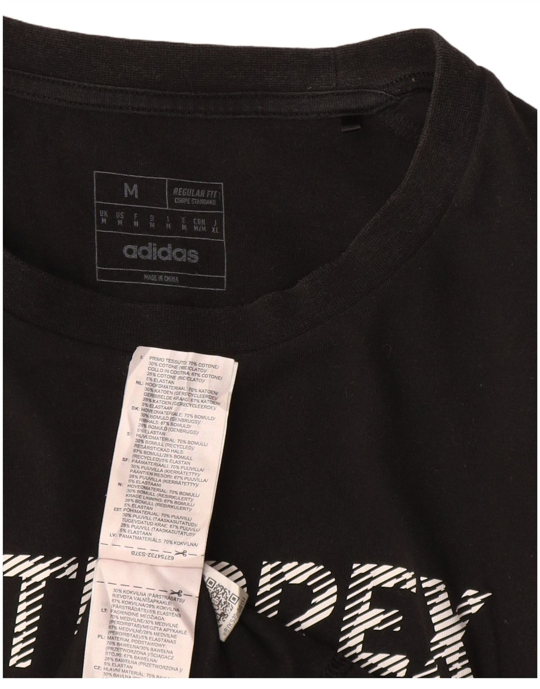 ADIDAS T-Shirt Terrex Regular Fit Graphic Homme Noir Moyen Coton