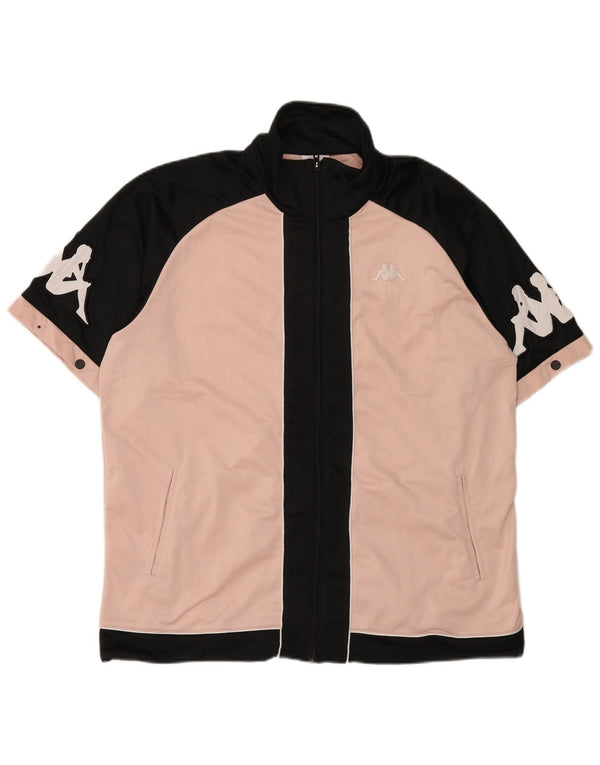 Kappa Veste de Survêtement Graphique à Manches Courtes pour Homme XL Rose Colorblock