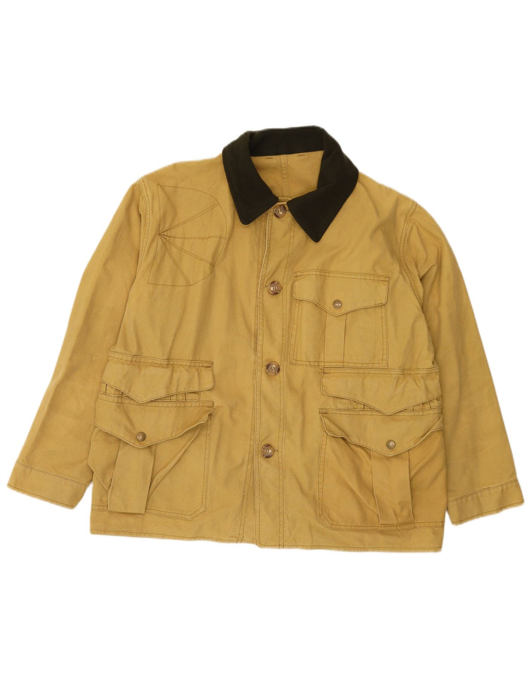 veste utilitaire homme vintage IT 50 Grand coton jaune