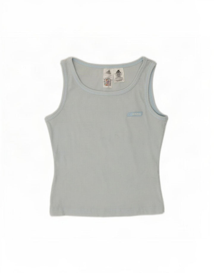 Adidas Débardeur Femme UK 14 Nylon Bleu Moyen