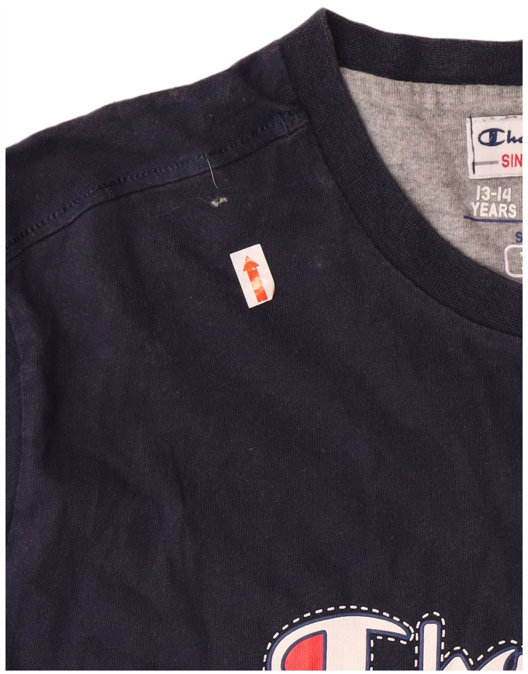 Champion Garçon Graphique Haut Manches Longues 13-14 ans XL Bleu Marine Coton