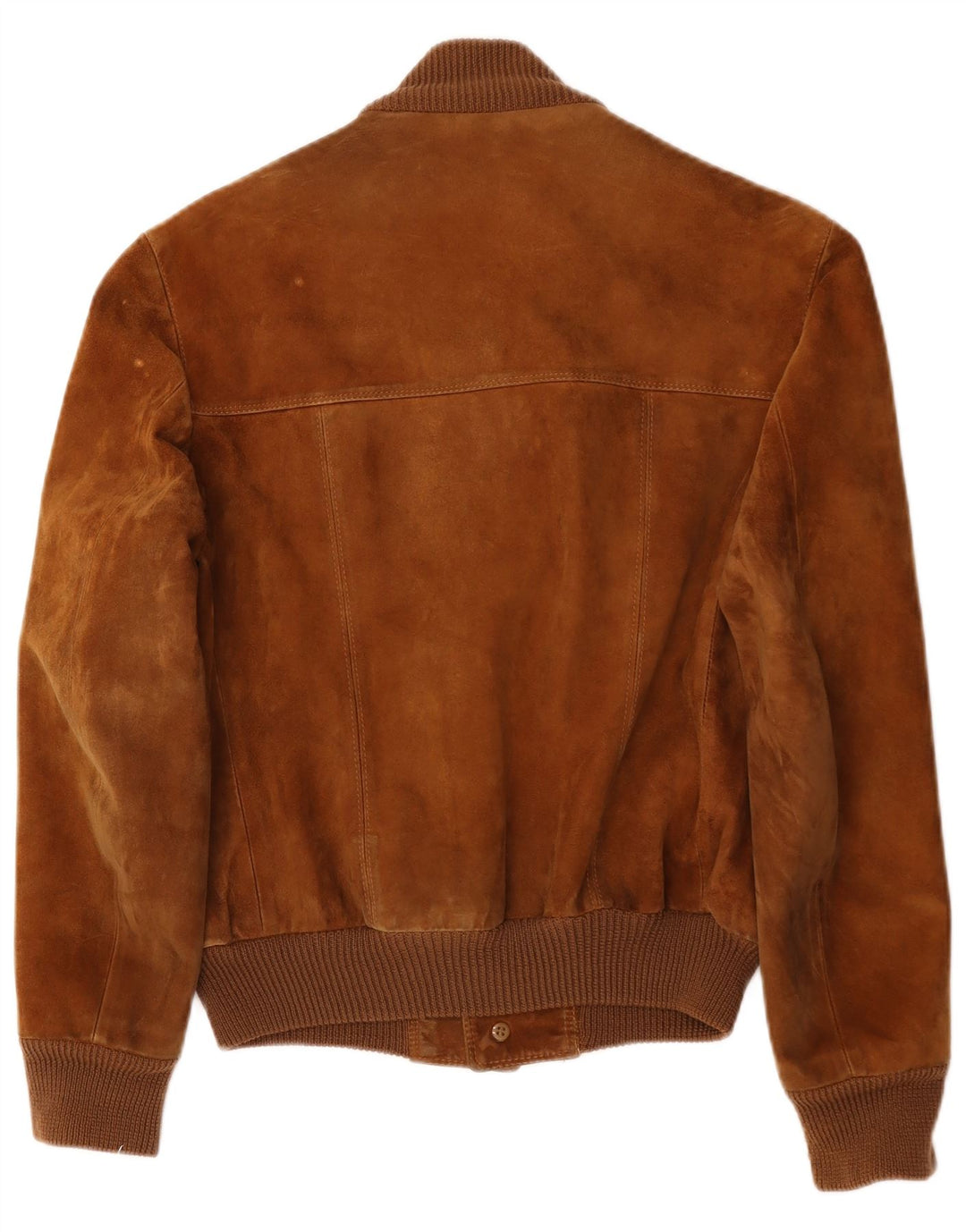 vintage Mens Suede Bomber Jacket UK 38 Cuir Brun Moyen