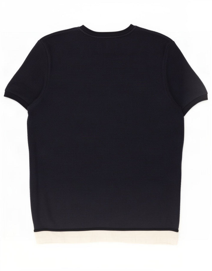 Zara T-Shirt Homme Top Large Bleu Marine Colourblock