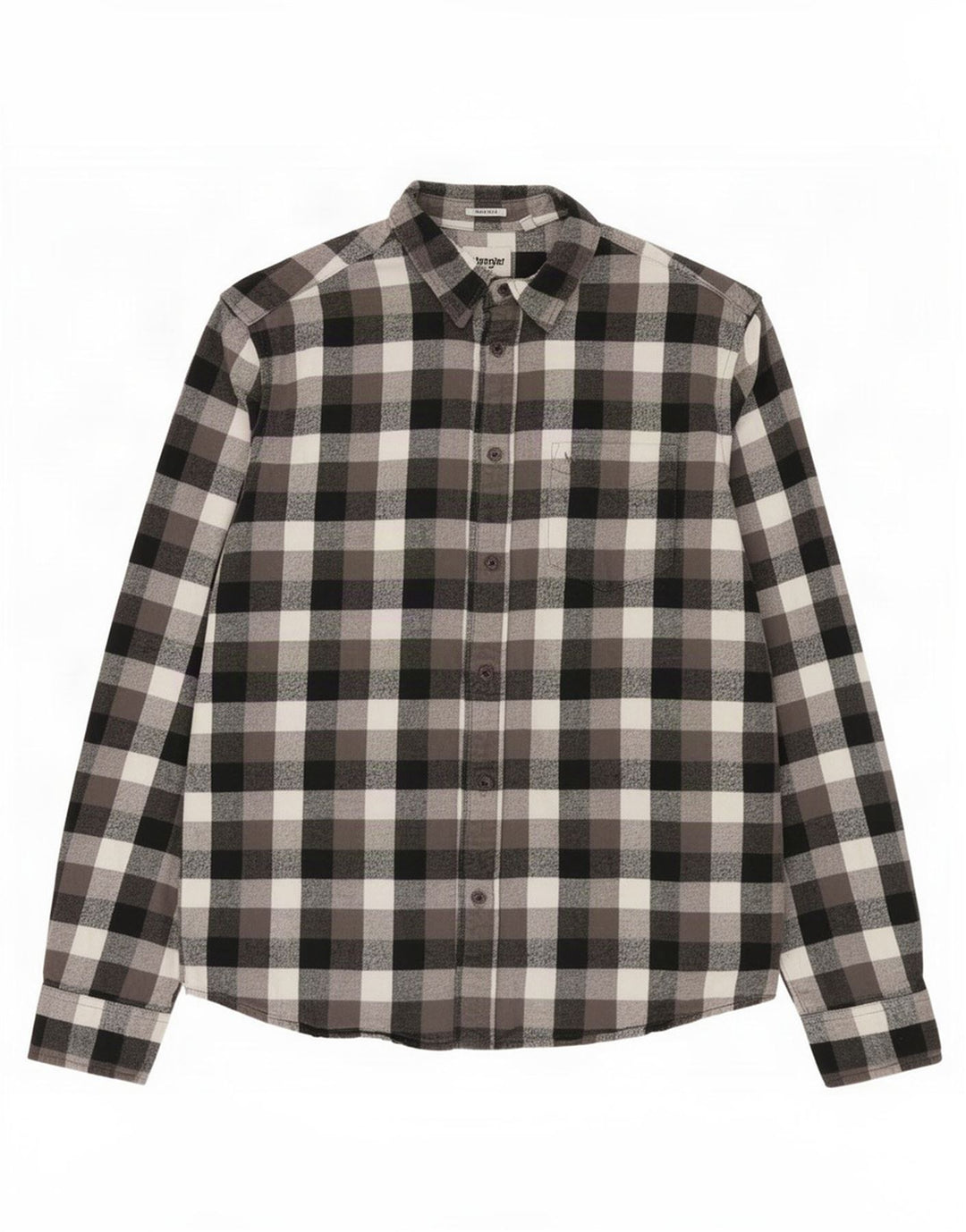 Wrangler Chemise en flanelle coupe régulière pour homme Petit gris à carreaux en coton