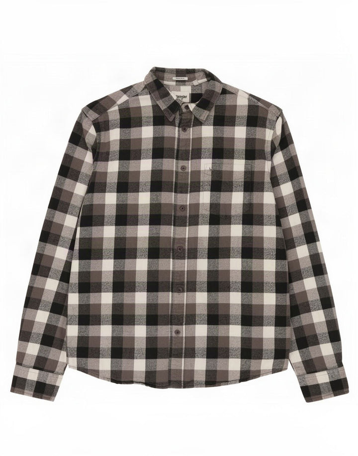 Wrangler Chemise en flanelle coupe régulière pour homme Petit gris à carreaux en coton