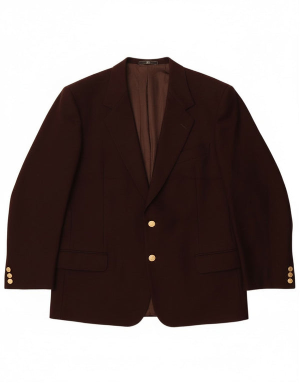 Valentino Veste Blazer 2 Boutons Homme IT 50 Large Marron Laine