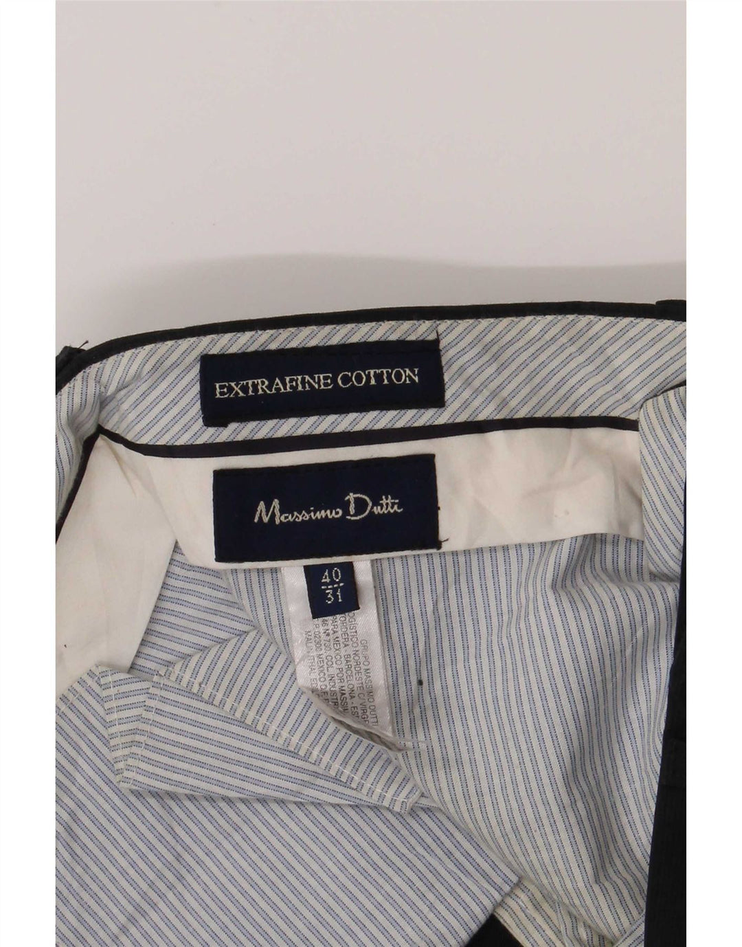 Massimo Dutti Pantalon Chino Regular Homme Moyen W31 L29 Bleu Marine Coton