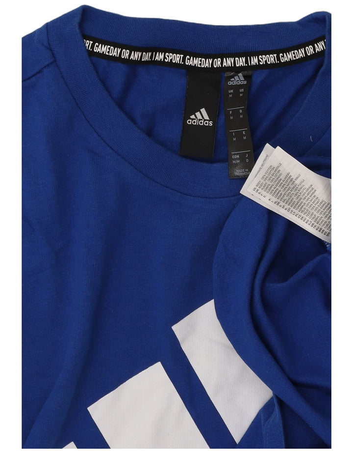 Adidas T-Shirt Graphique Homme Bleu Moyen Coton