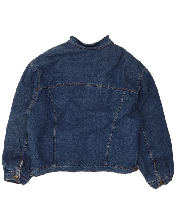 vintage Mens Sherpa Regular Fit Denim Jacket UK 42 XL Coton Bleu