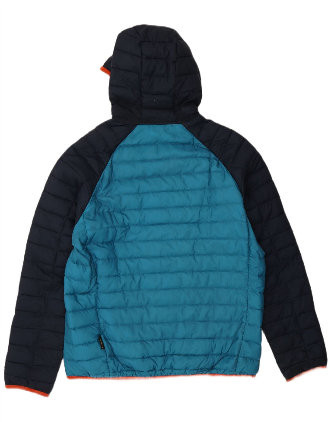 Jack Wolfskin Veste matelassée à capuche pour homme UK 36/38 Bleu moyen Colourblock