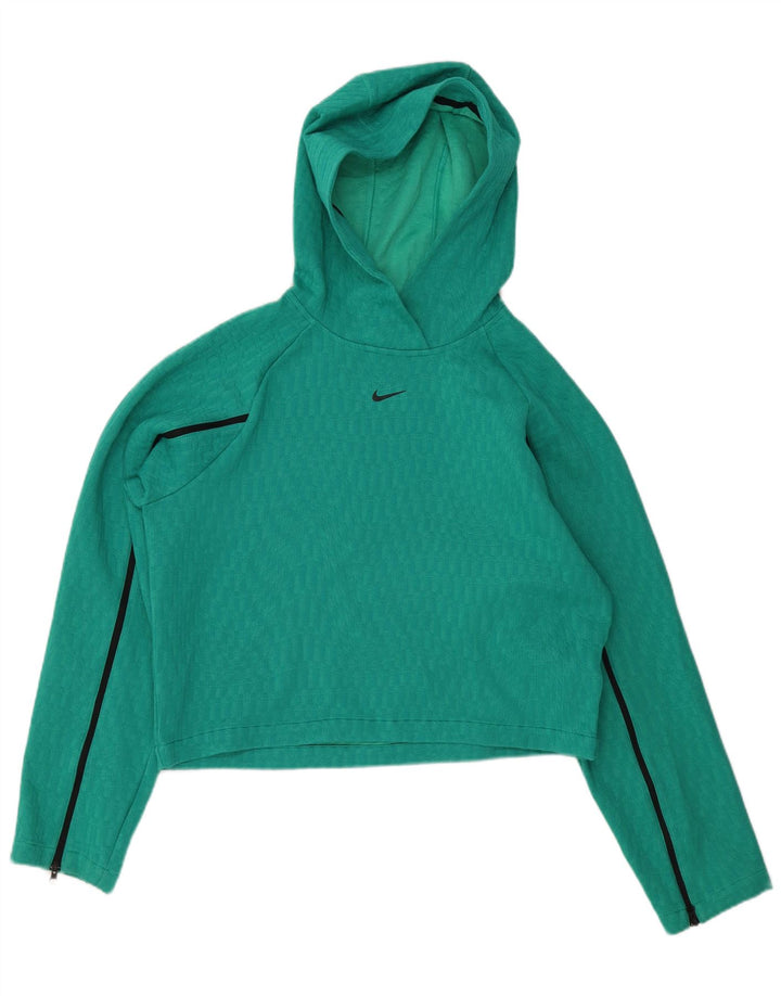 NIKE Femmes Crop Oversize Sweat à capuche UK 10 Petit Vert Polyester