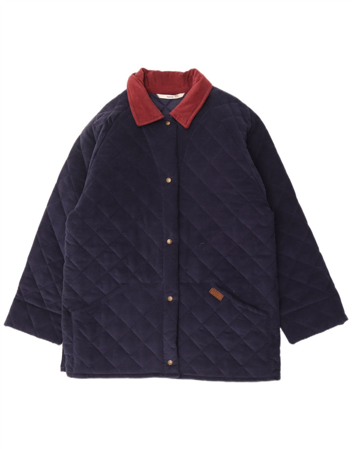 Puffa Veste matelassée pour femme UK 16 Large Bleu marine Coton