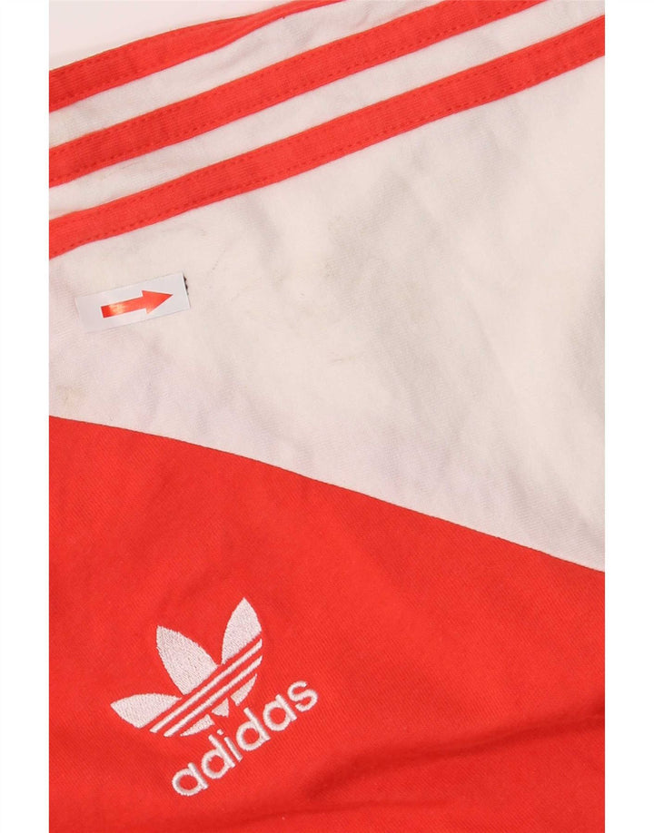 Adidas Haut à manches longues en coton color block rouge moyen pour homme