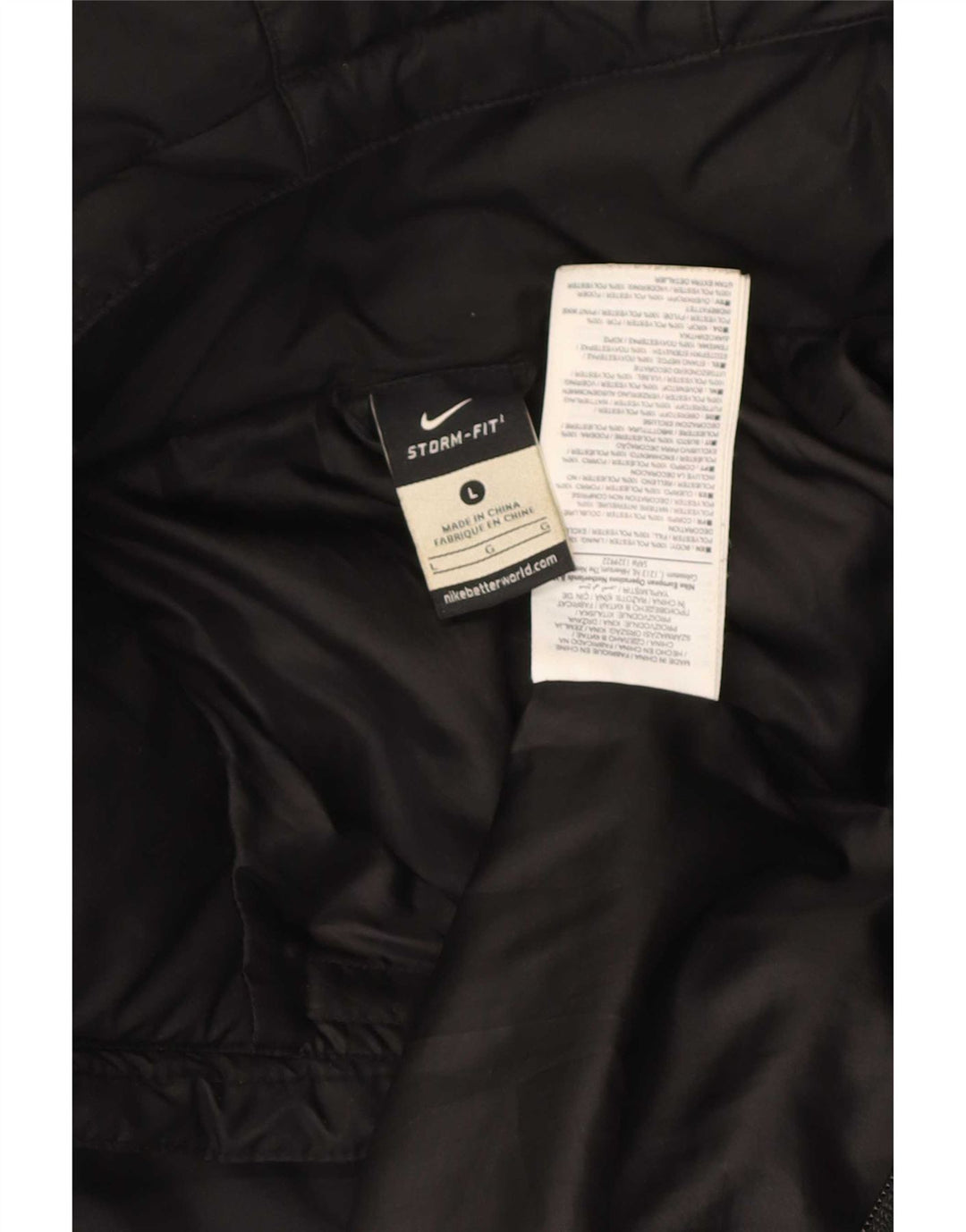 Nike Veste rembourrée à capuche Storm-Fit pour homme UK 40 Large Noir Polyester