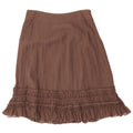 Fenn Wright Manson Jupe à volants pour femme UK 12 Medium W32 Soie marron