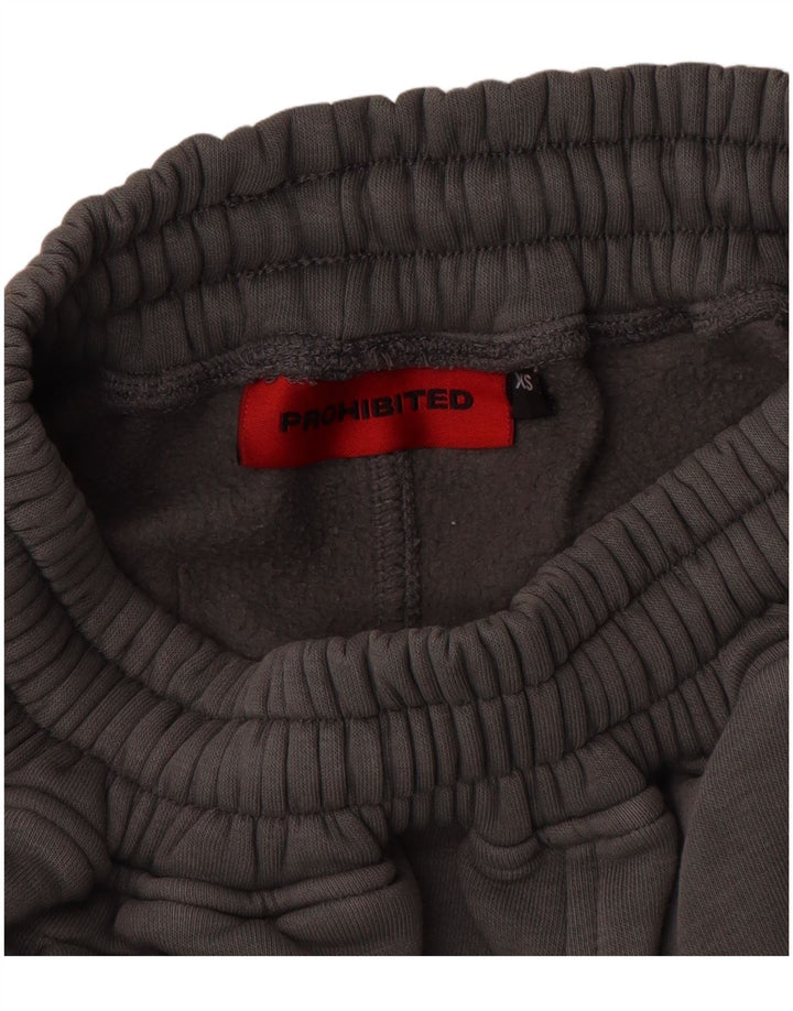 Prohibited Short de sport graphique pour hommes XS en coton gris
