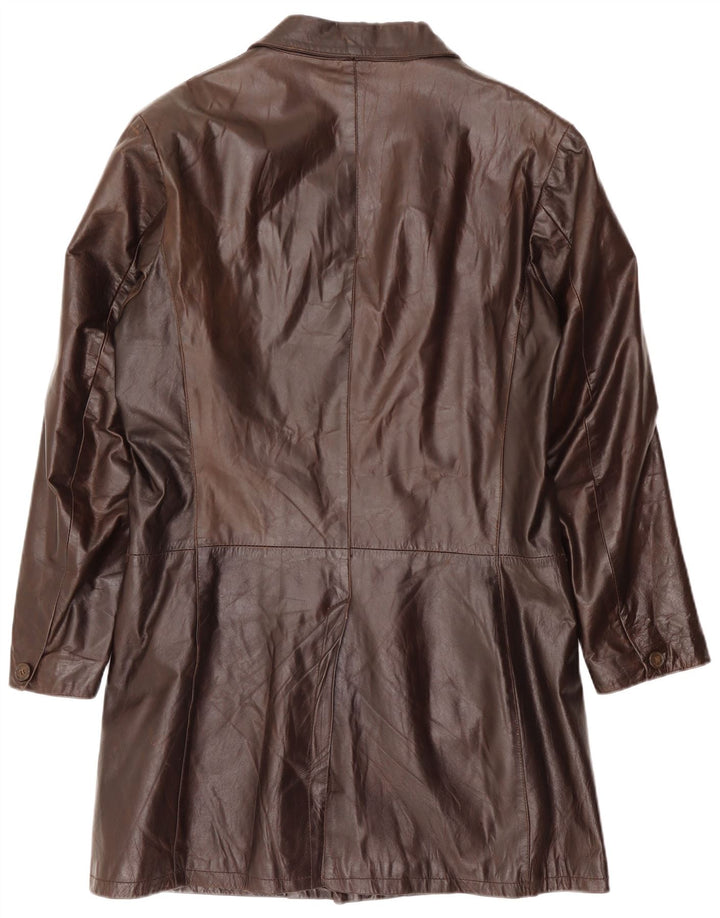 VINTAGE Manteau en cuir homme IT 54 2XL Cuir marron