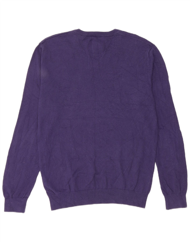 Jack Wills Pull col V pour homme en coton violet moyen