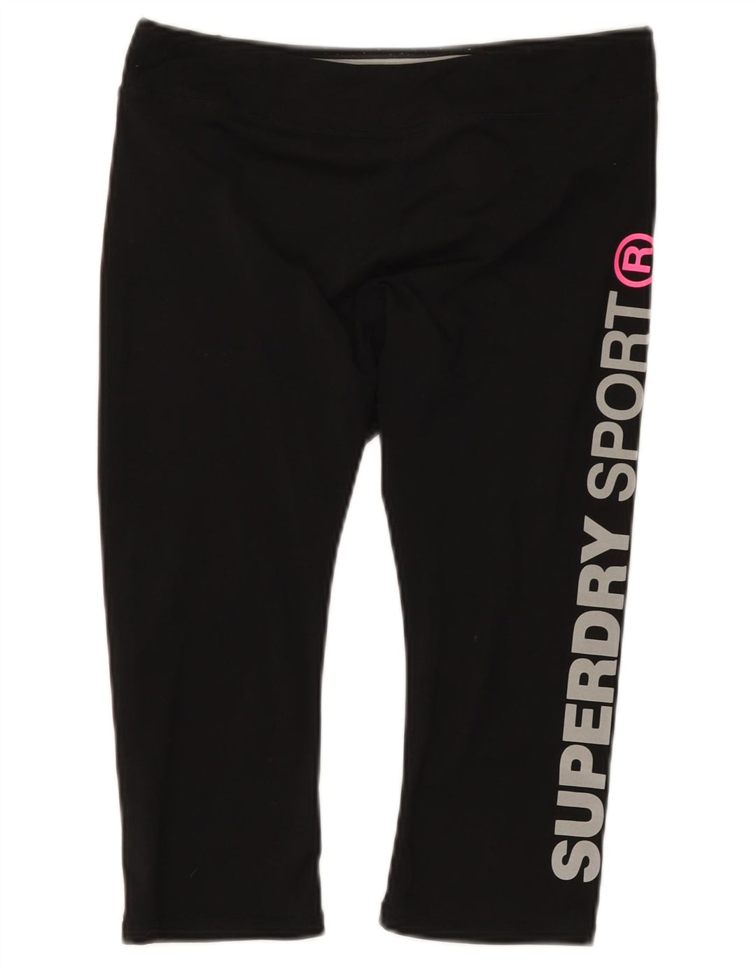 Superdry Legging Capri Graphique Femme UK 12 Noir Moyen Polyester