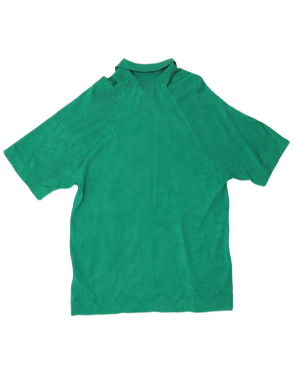 Tommy Hilfiger Polo surdimensionné pour femme UK 16 Large Vert Viscose