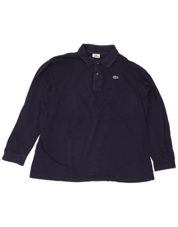Lacoste Polo à manches longues pour homme Taille 8 3XL Bleu marine Coton