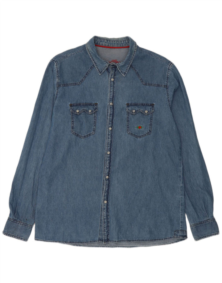Charro Chemise en Jean Homme Grand Bleu Coton