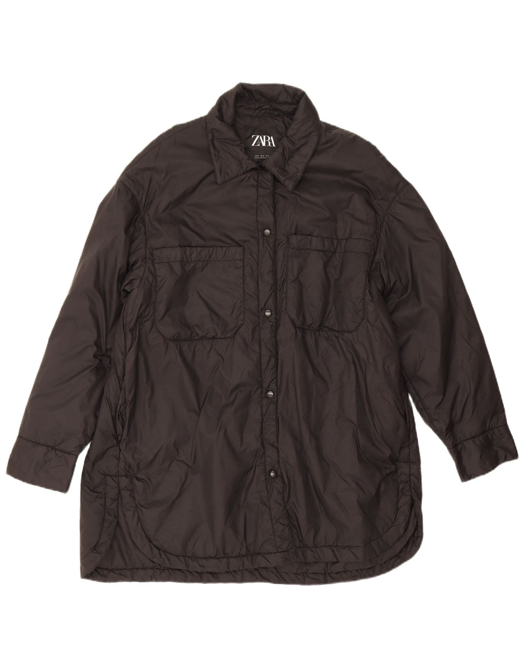 Zara Manteau coupe-vent pour femme UK 14 Polyester noir moyen
