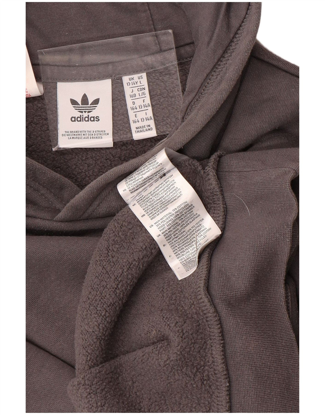 ADIDAS Pull à capuche graphique fille 13-14 ans Gris Coton