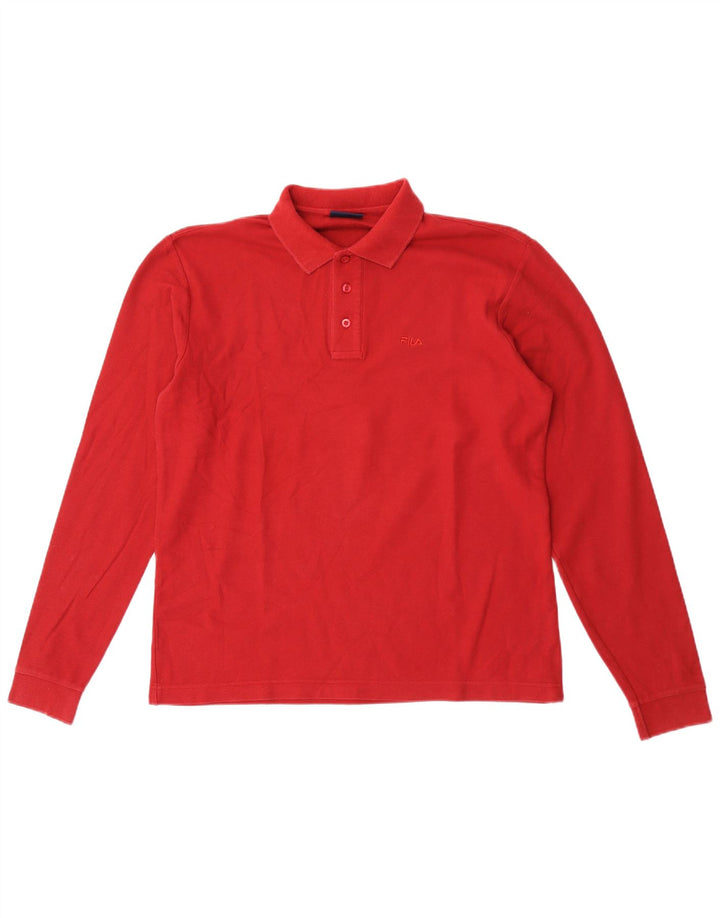 Fila Polo à Manches Longues Homme Rouge Moyen