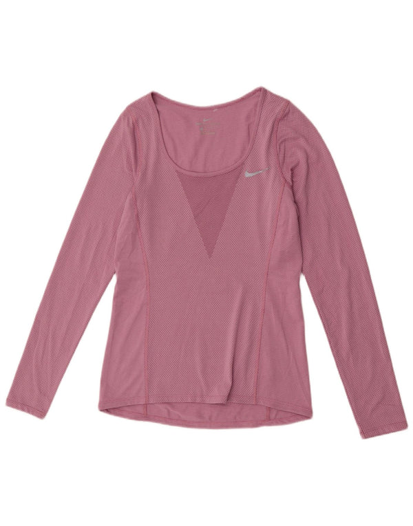 Nike Haut à manches longues pour femme UK 6 XS Rose Polyester
