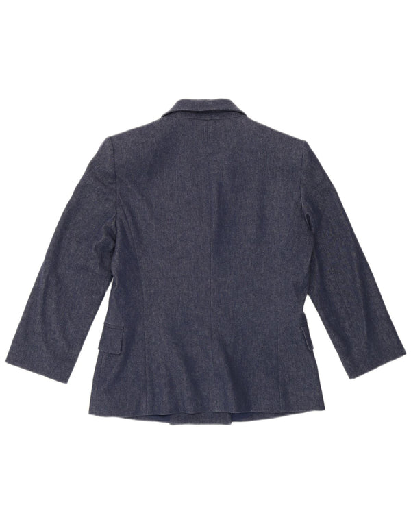 Trussardi Femme Veste Blazer Croisée À Manches 3/4 IT 42 Bleu Moyen